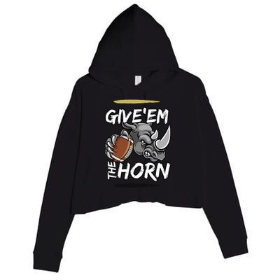 NORTH TEXAS RHINOS GIVE EM THE HORN Crop Fleece Hoodie