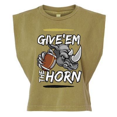 NORTH TEXAS RHINOS GIVE EM THE HORN Garment-Dyed Women's Muscle Tee