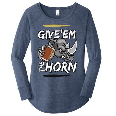 NORTH TEXAS RHINOS GIVE EM THE HORN Women's Perfect Tri Tunic Long Sleeve Shirt