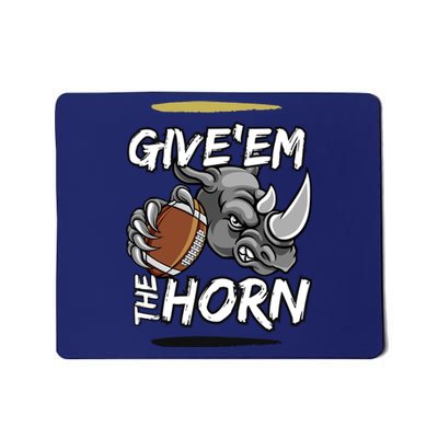 NORTH TEXAS RHINOS GIVE EM THE HORN Mousepad