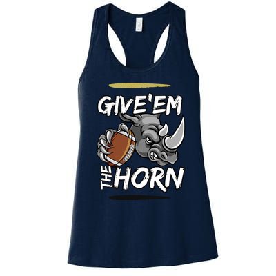 NORTH TEXAS RHINOS GIVE EM THE HORN Women's Racerback Tank