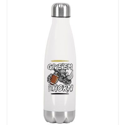 NORTH TEXAS RHINOS GIVE EM THE HORN Stainless Steel Insulated Water Bottle