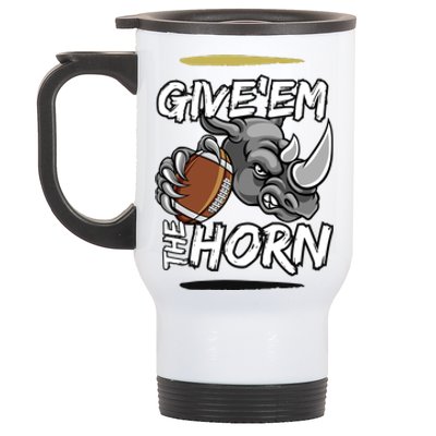 NORTH TEXAS RHINOS GIVE EM THE HORN Stainless Steel Travel Mug