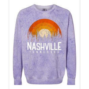 Nashville Tennessee Retro Style 80s Colorblast Crewneck Sweatshirt