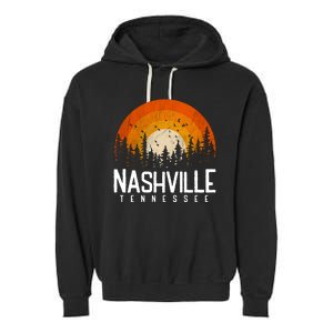 Nashville Tennessee Retro Style 80s Garment-Dyed Fleece Hoodie