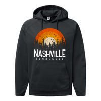 Nashville Tennessee Retro Style 80s Performance Fleece Hoodie