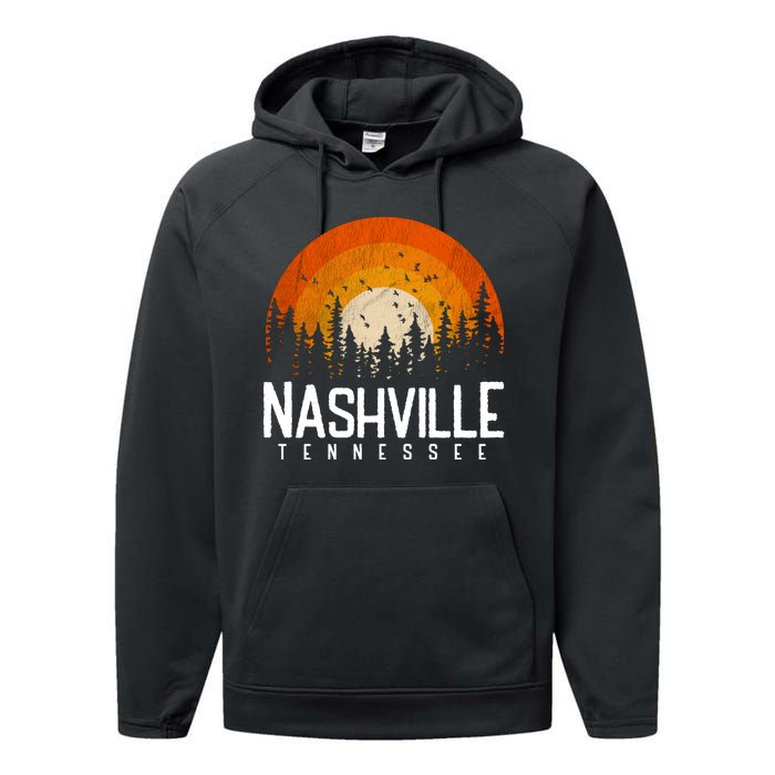 Nashville Tennessee Retro Style 80s Performance Fleece Hoodie