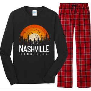 Nashville Tennessee Retro Style 80s Long Sleeve Pajama Set