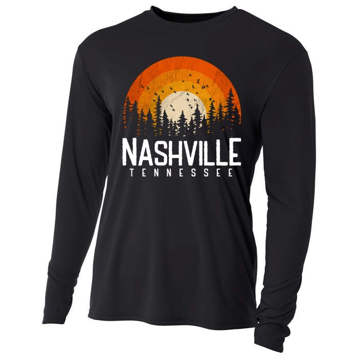 Nashville Tennessee Retro Style 80s Cooling Performance Long Sleeve Crew