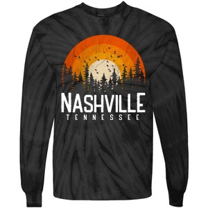 Nashville Tennessee Retro Style 80s Tie-Dye Long Sleeve Shirt