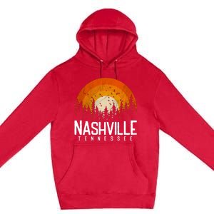 Nashville Tennessee Retro Style 80s Premium Pullover Hoodie