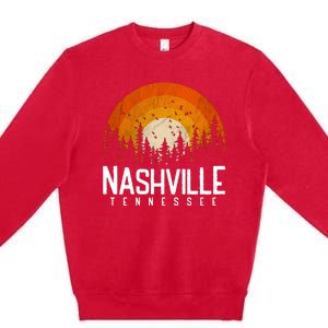 Nashville Tennessee Retro Style 80s Premium Crewneck Sweatshirt