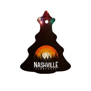 Nashville Tennessee Retro Style 80s Ceramic Tree Ornament