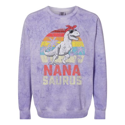 Nanasaurus T Rex Dinosaur Nana Saurus MotherS Family Colorblast Crewneck Sweatshirt