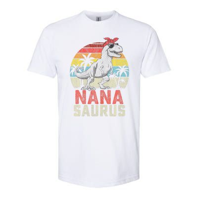 Nanasaurus T Rex Dinosaur Nana Saurus MotherS Family Softstyle CVC T-Shirt