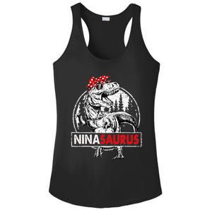 Ninasaurus T Rex Dinosaur Nina Saurus Mother's Day Ladies PosiCharge Competitor Racerback Tank