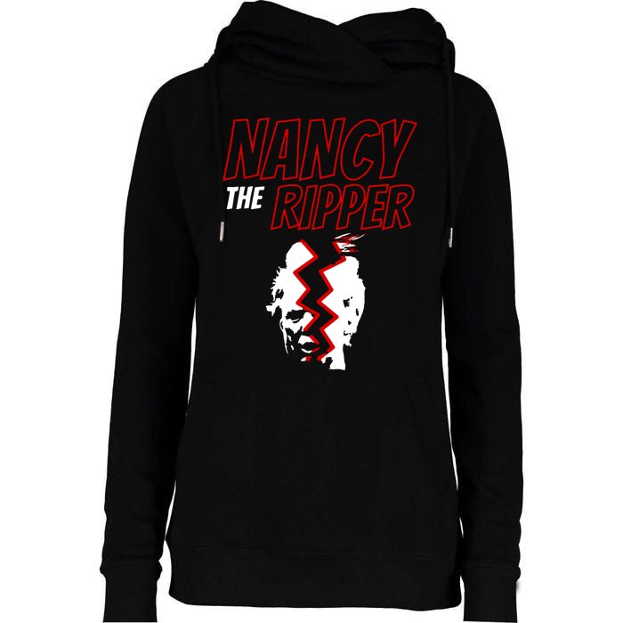 Nancy The Ripper Ripped Trump Speech Manifesto Of Mistruths Womens Funnel Neck Pullover Hood