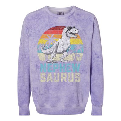 Nephewsaurus T Rex Dinosaur Nephew Saurus FatherS Family Colorblast Crewneck Sweatshirt