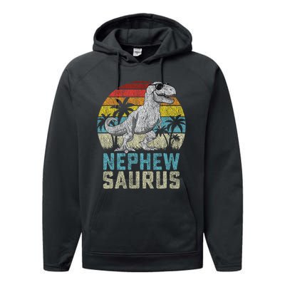 Nephewsaurus T Rex Dinosaur Nephew Saurus FatherS Family Performance Fleece Hoodie