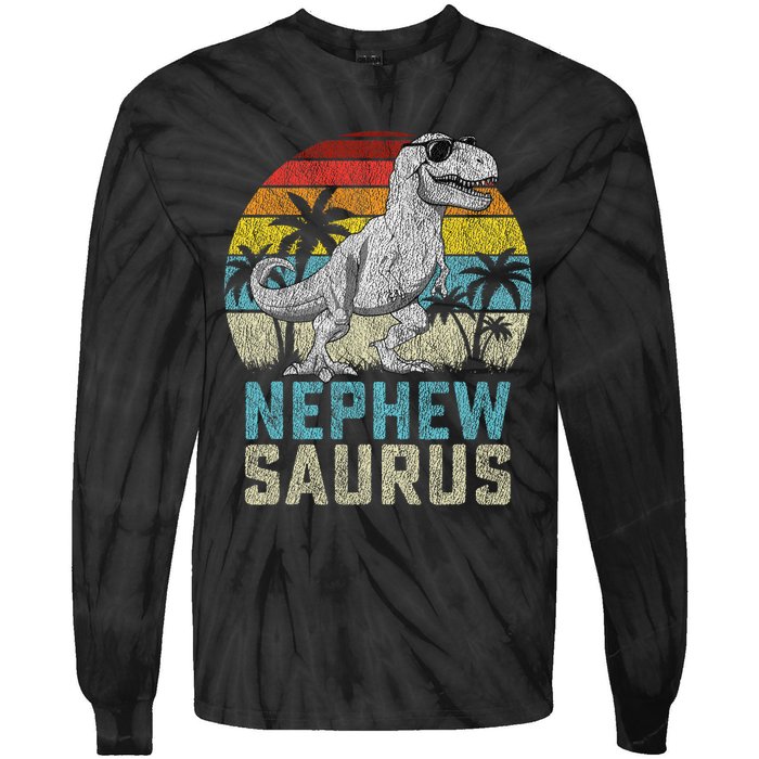 Nephewsaurus T Rex Dinosaur Nephew Saurus FatherS Family Tie-Dye Long Sleeve Shirt