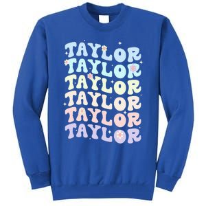 Name T.AYLOR Retro Groovy 80's 70's Colourful Tall Sweatshirt