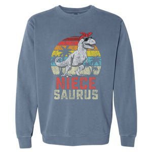 Niecesaurus T Rex Dinosaur Niece Saurus MotherS Family Garment-Dyed Sweatshirt