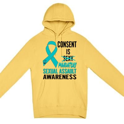 Nn Teal Ribbon Sexual Assault Awareness Costume Warrior Gift Premium Pullover Hoodie