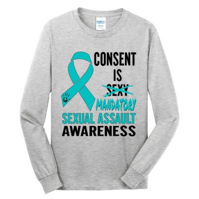 Nn Teal Ribbon Sexual Assault Awareness Costume Warrior Gift Tall Long Sleeve T-Shirt