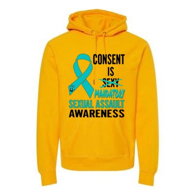 Nn Teal Ribbon Sexual Assault Awareness Costume Warrior Gift Premium Hoodie