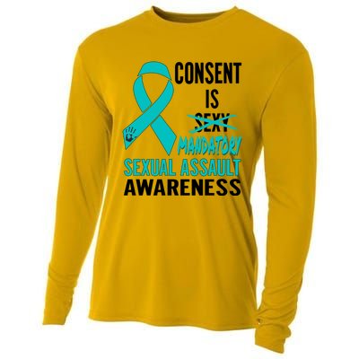 Nn Teal Ribbon Sexual Assault Awareness Costume Warrior Gift Cooling Performance Long Sleeve Crew