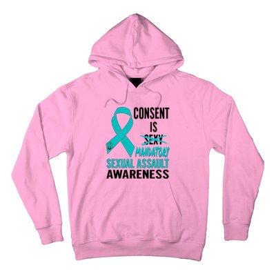 Nn Teal Ribbon Sexual Assault Awareness Costume Warrior Gift Hoodie