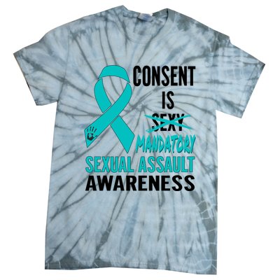 Nn Teal Ribbon Sexual Assault Awareness Costume Warrior Gift Tie-Dye T-Shirt