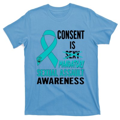 Nn Teal Ribbon Sexual Assault Awareness Costume Warrior Gift T-Shirt