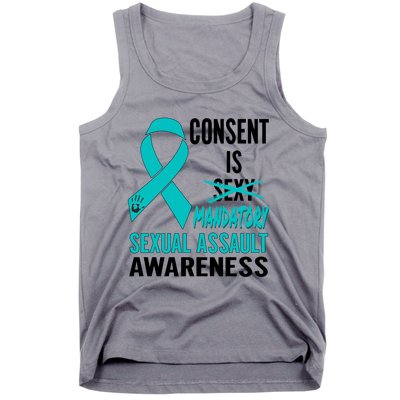 Nn Teal Ribbon Sexual Assault Awareness Costume Warrior Gift Tank Top