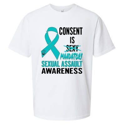 Nn Teal Ribbon Sexual Assault Awareness Costume Warrior Gift Sueded Cloud Jersey T-Shirt