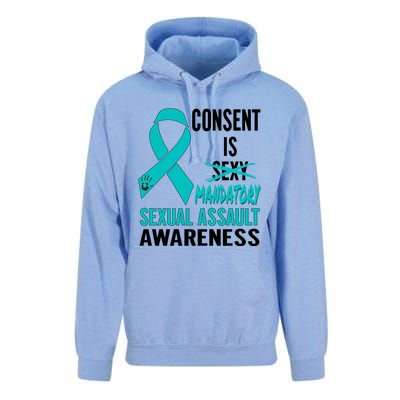 Nn Teal Ribbon Sexual Assault Awareness Costume Warrior Gift Unisex Surf Hoodie