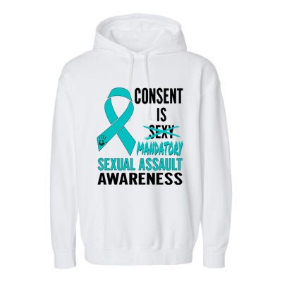 Nn Teal Ribbon Sexual Assault Awareness Costume Warrior Gift Garment-Dyed Fleece Hoodie