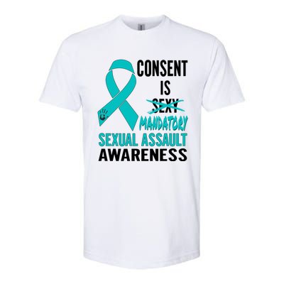 Nn Teal Ribbon Sexual Assault Awareness Costume Warrior Gift Softstyle CVC T-Shirt