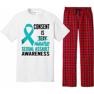 Nn Teal Ribbon Sexual Assault Awareness Costume Warrior Gift Pajama Set