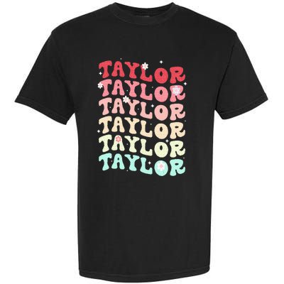 Name T.AYLOR  Retro Groovy 80's 70's Colourful Garment-Dyed Heavyweight T-Shirt