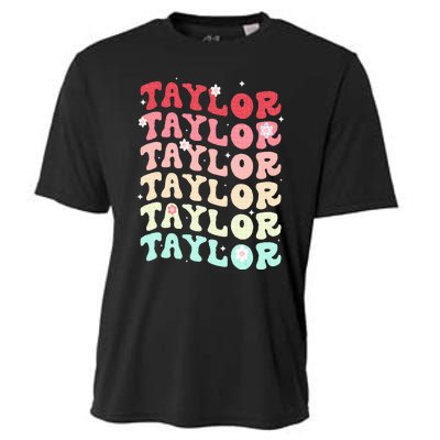 Name T.AYLOR  Retro Groovy 80's 70's Colourful Cooling Performance Crew T-Shirt