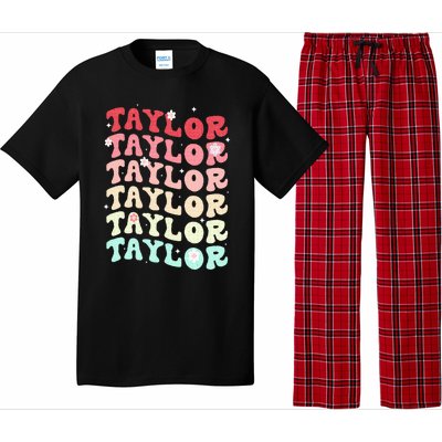 Name T.AYLOR  Retro Groovy 80's 70's Colourful Pajama Set