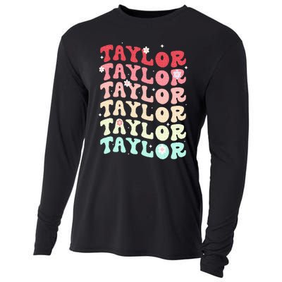 Name T.AYLOR  Retro Groovy 80's 70's Colourful Cooling Performance Long Sleeve Crew