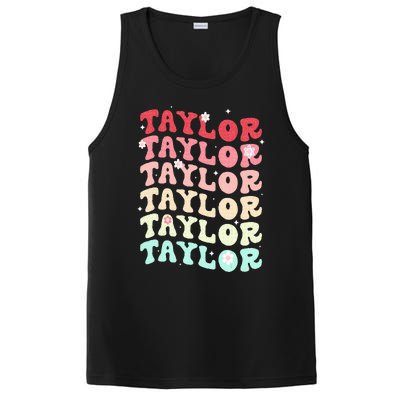 Name T.AYLOR  Retro Groovy 80's 70's Colourful PosiCharge Competitor Tank