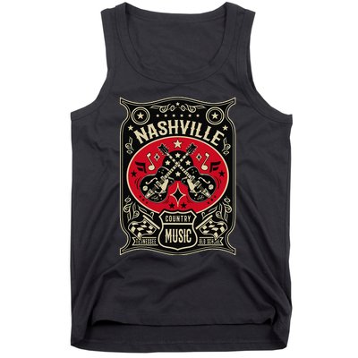 Nashville Tennessee Retro Country Music Vintage Tank Top