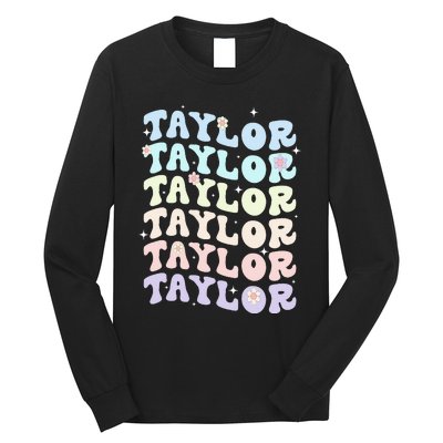 Name T.AYLOR Retro Groovy 80's 70's Colourful Long Sleeve Shirt