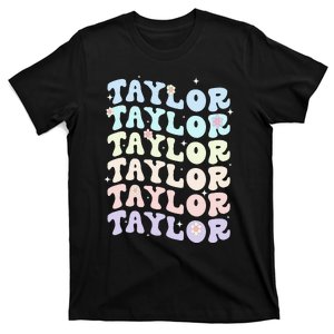 Name T.AYLOR Retro Groovy 80's 70's Colourful T-Shirt