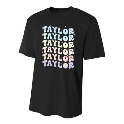 Name T.AYLOR Retro Groovy 80's 70's Colourful Youth Performance Sprint T-Shirt