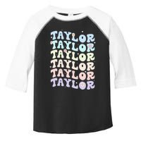 Name T.AYLOR Retro Groovy 80's 70's Colourful Toddler Fine Jersey T-Shirt