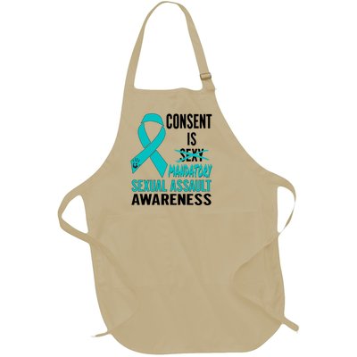 Nn Teal Ribbon Sexual Assault Awareness Costume Warrior Gift Full-Length Apron With Pockets